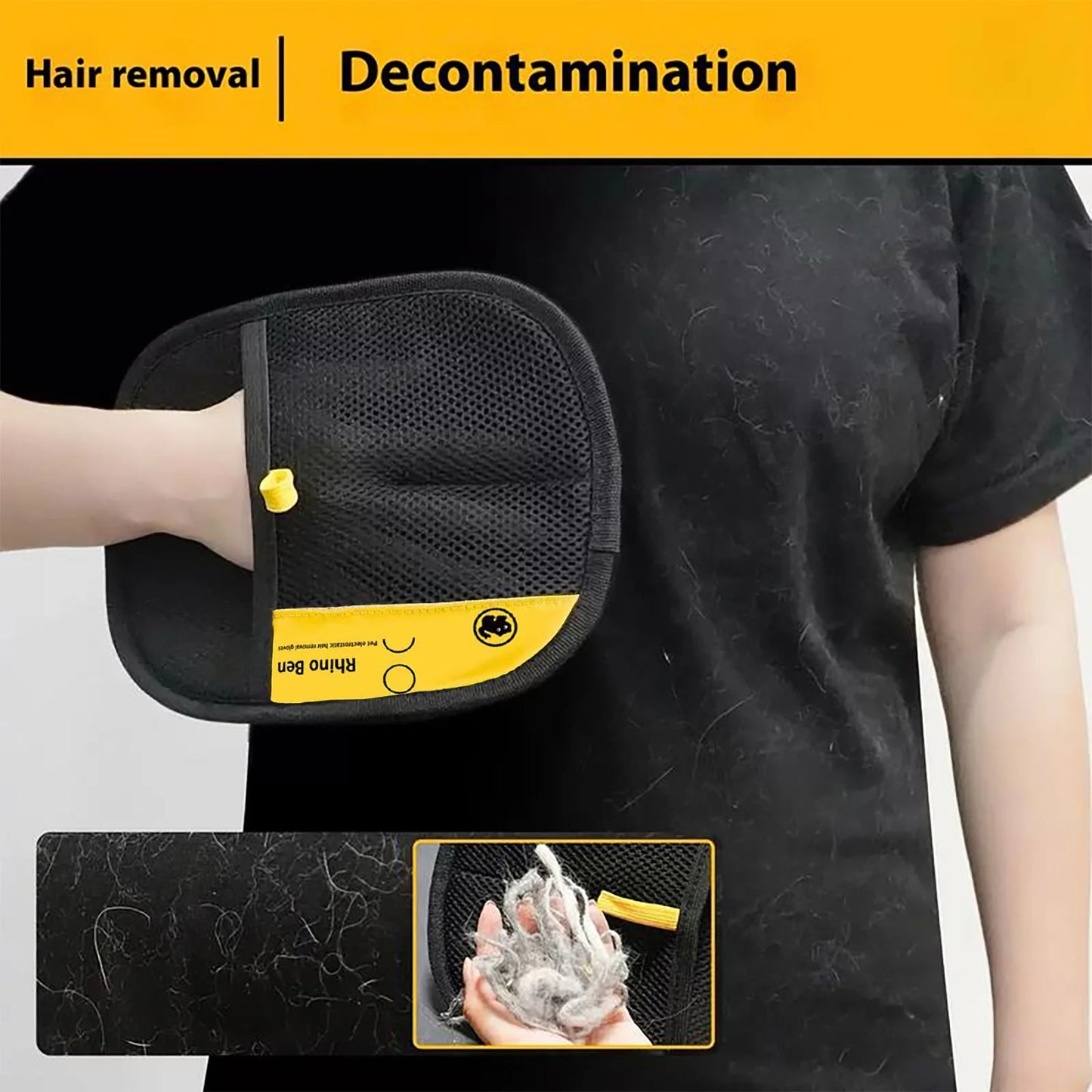 Pet Hair Removal Glove, Pet Hair Remover, Washable Reusable Double Sided Static Pet Hair Removal Glove for Couch, Furniture, Carpet, Car Seat