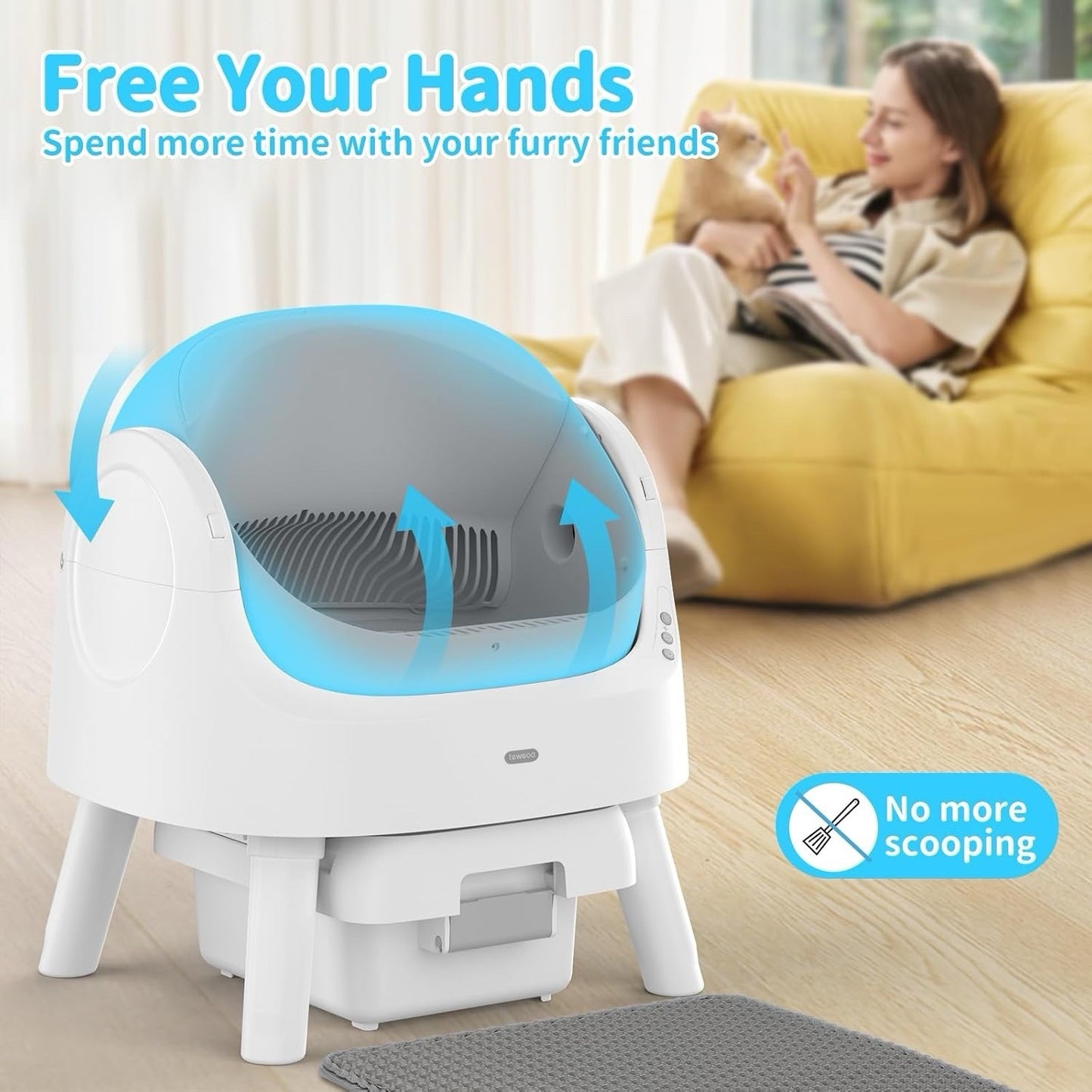 Autoscooper 11 Self Cleaning Cat Litter Box, Automatic Cat Litter Box for Multip