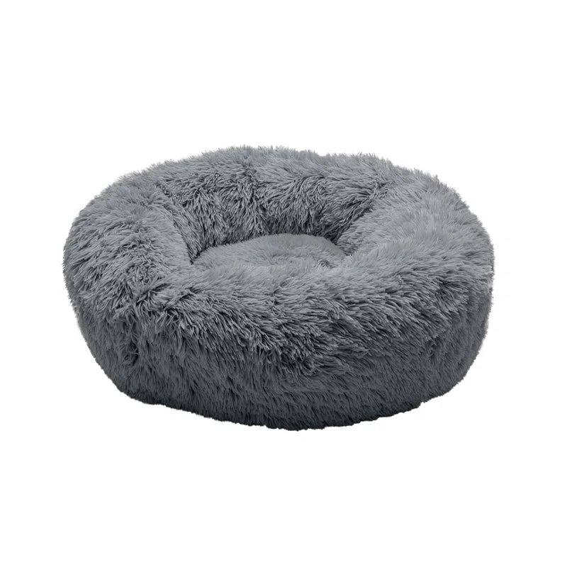 Calming Cuddler Long Fur Donut Bed