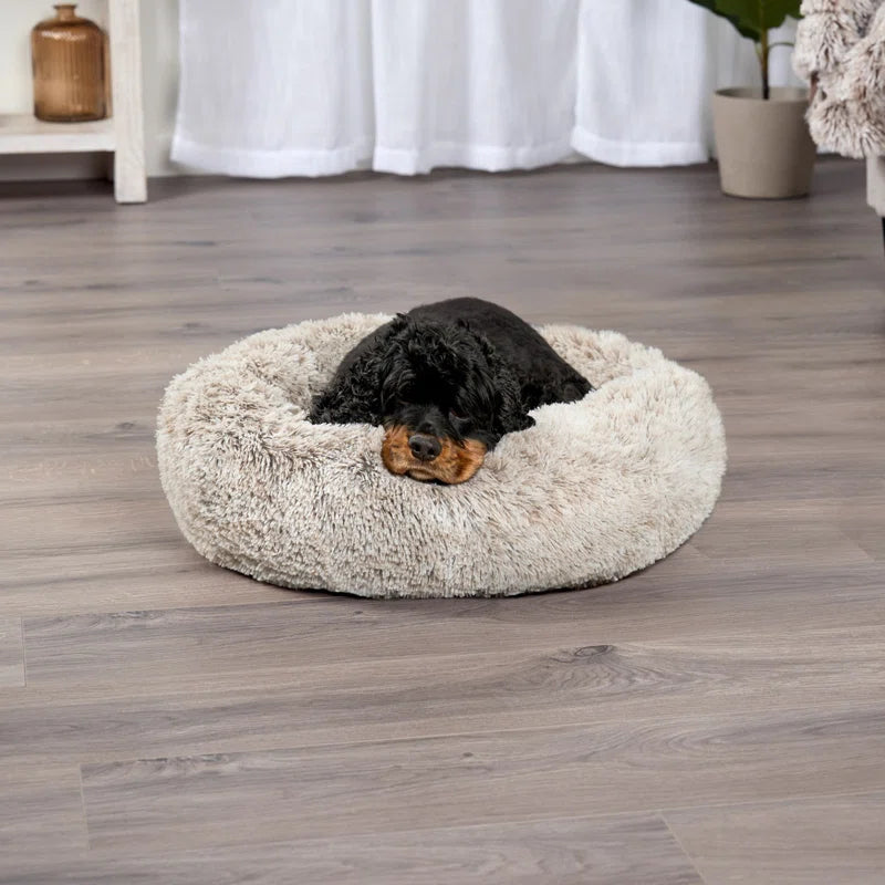Calming Cuddler Long Fur Donut Bed