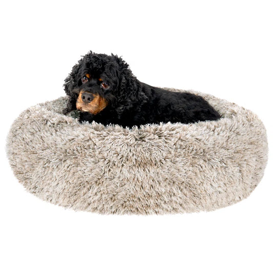 Calming Cuddler Long Fur Donut Bed