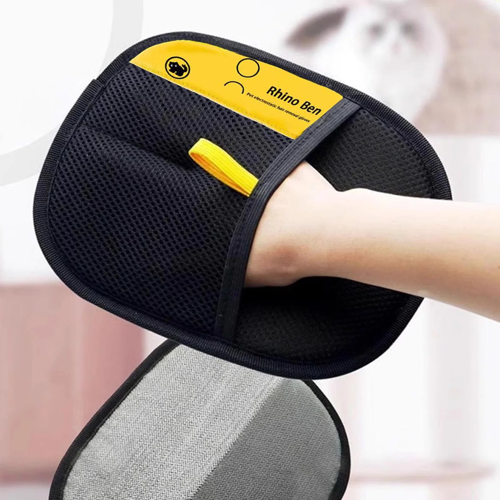 Pet Hair Removal Glove, Pet Hair Remover, Washable Reusable Double Sided Static Pet Hair Removal Glove for Couch, Furniture, Carpet, Car Seat