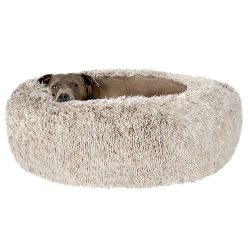 Calming Cuddler Long Fur Donut Bed