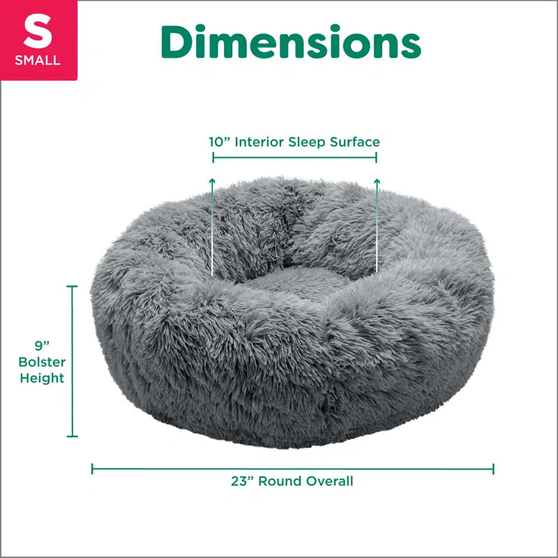 Calming Cuddler Long Fur Donut Bed
