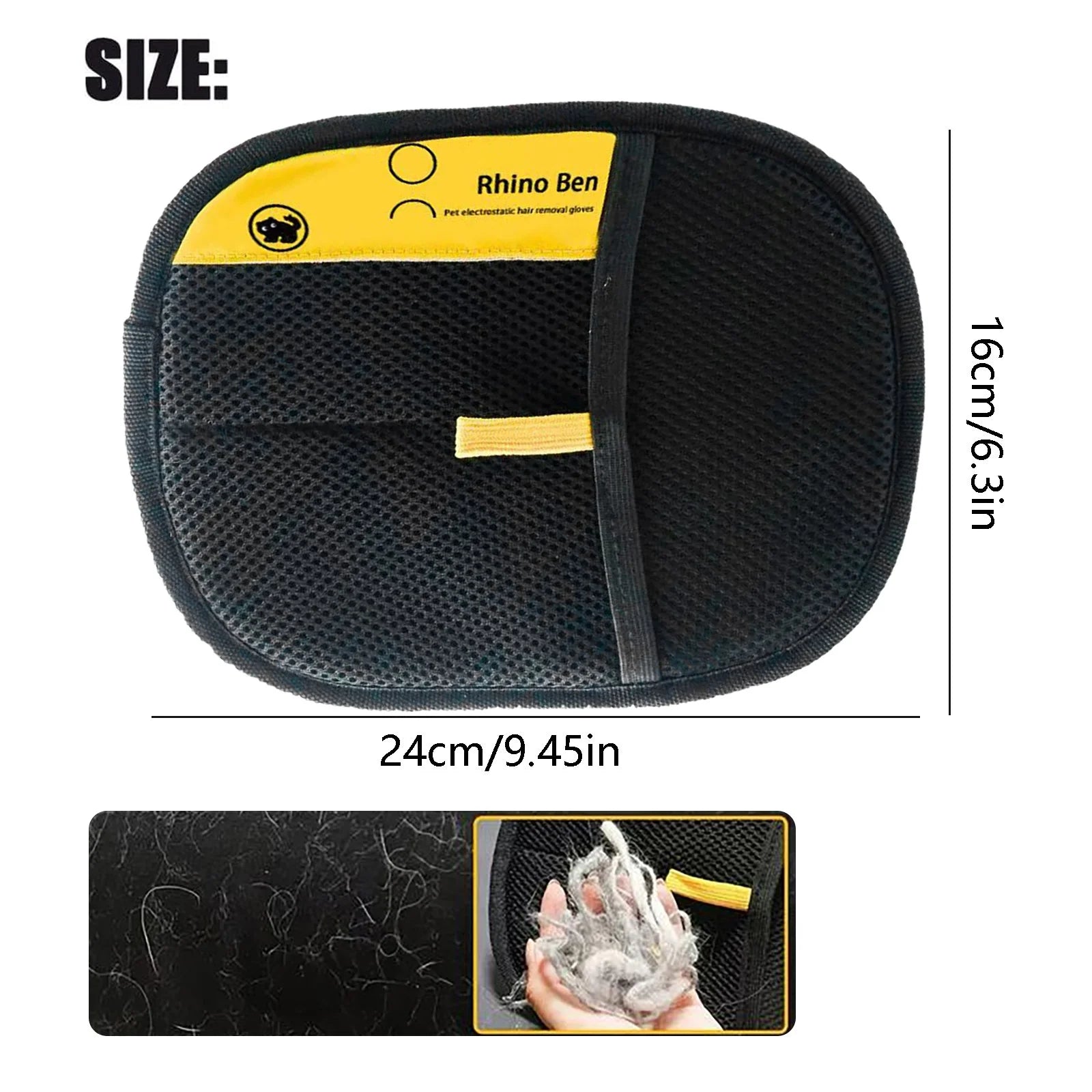 Pet Hair Removal Glove, Pet Hair Remover, Washable Reusable Double Sided Static Pet Hair Removal Glove for Couch, Furniture, Carpet, Car Seat